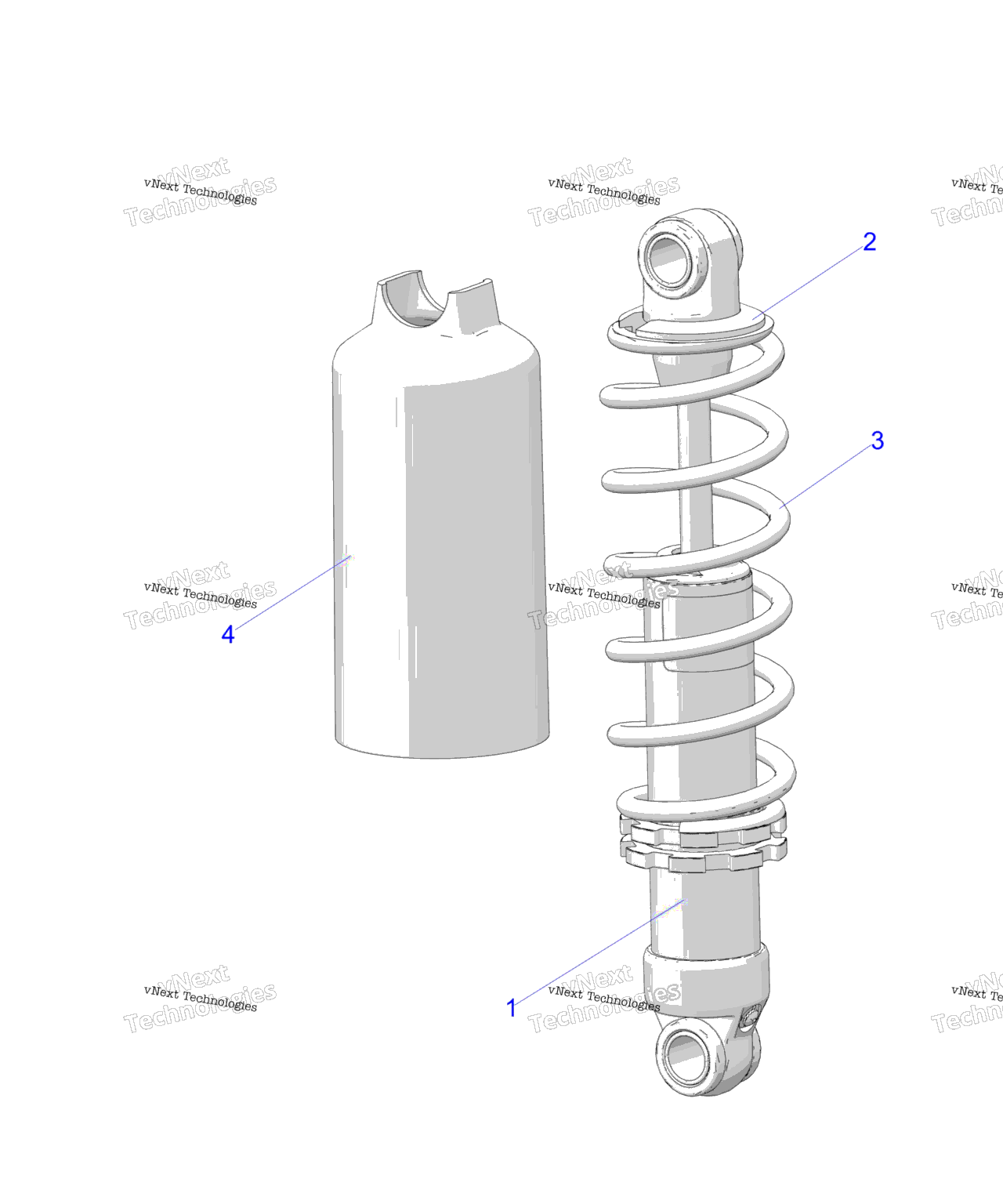 Схема узла Подвеска, Амортизатор, Передняя Гусеница