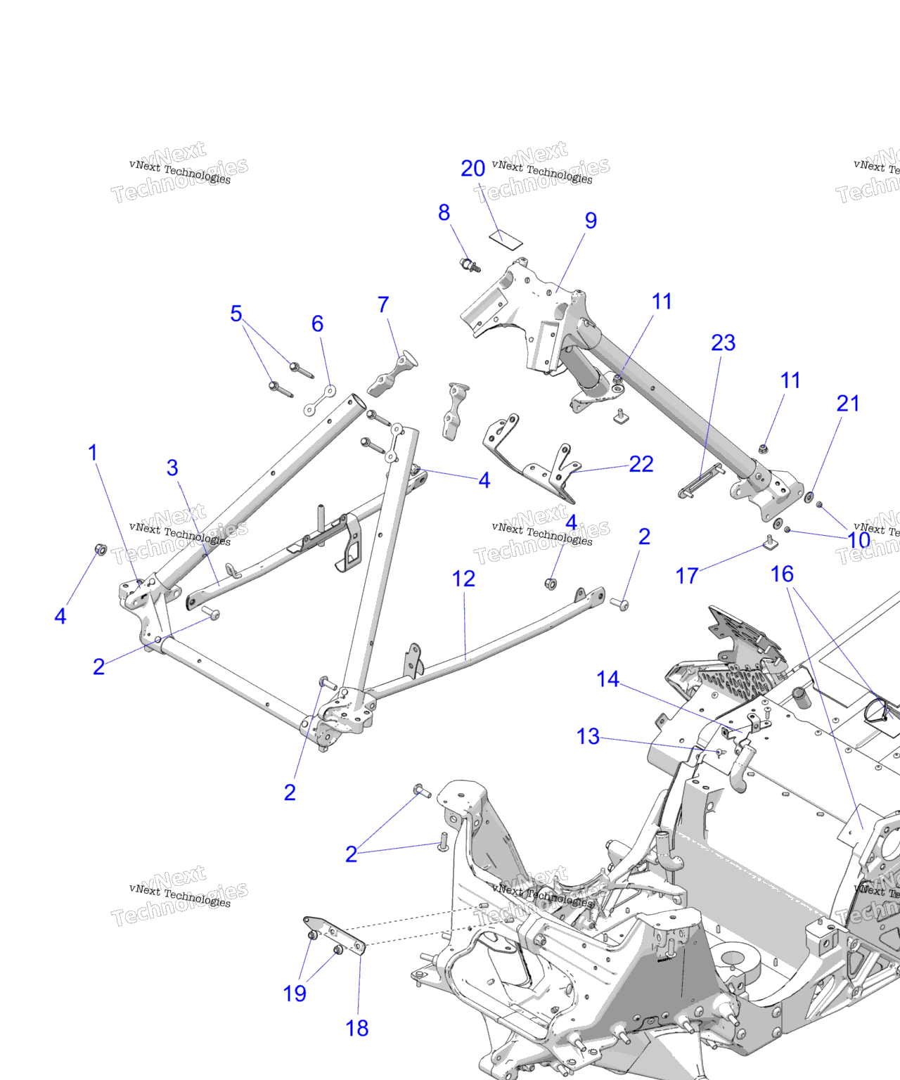 Схема узла Chassis, Chassis Asm. & Over Structure