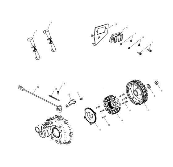 Схема узла Статор & Ротор (W025101C/W025101D/W025101I) Для Polaris Int\'l Virage I
