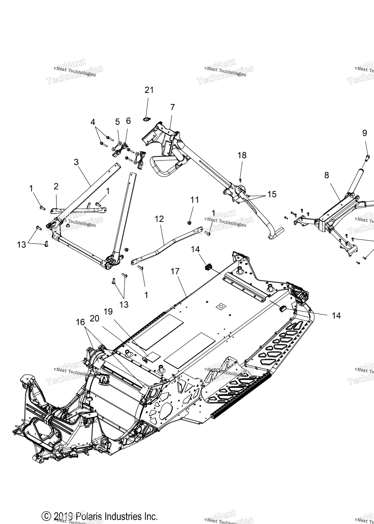 Схема узла Chassis, Chassis Asm. & Over Structure All Options
