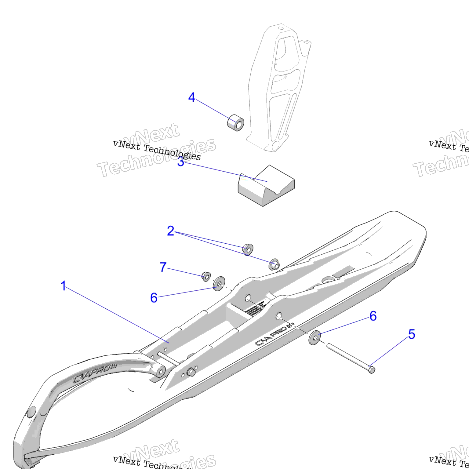 Схема узла Steering, Ski Asm. S21Mdx6Dsa/6Dea