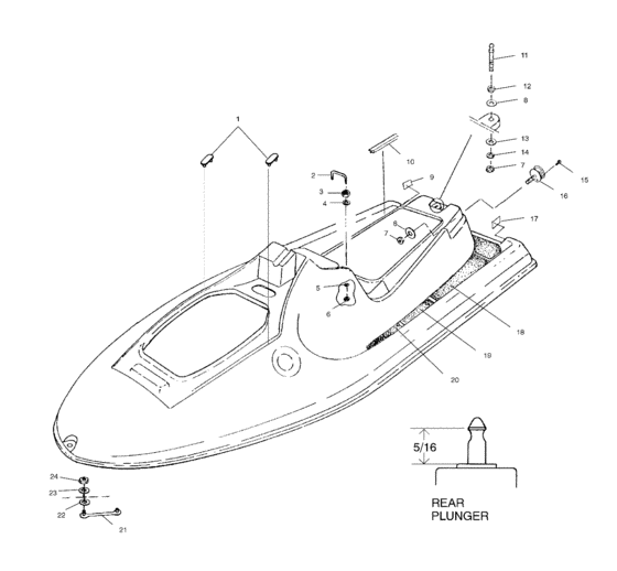 Схема узла Hull And Body (B994573) Для Polaris Slth