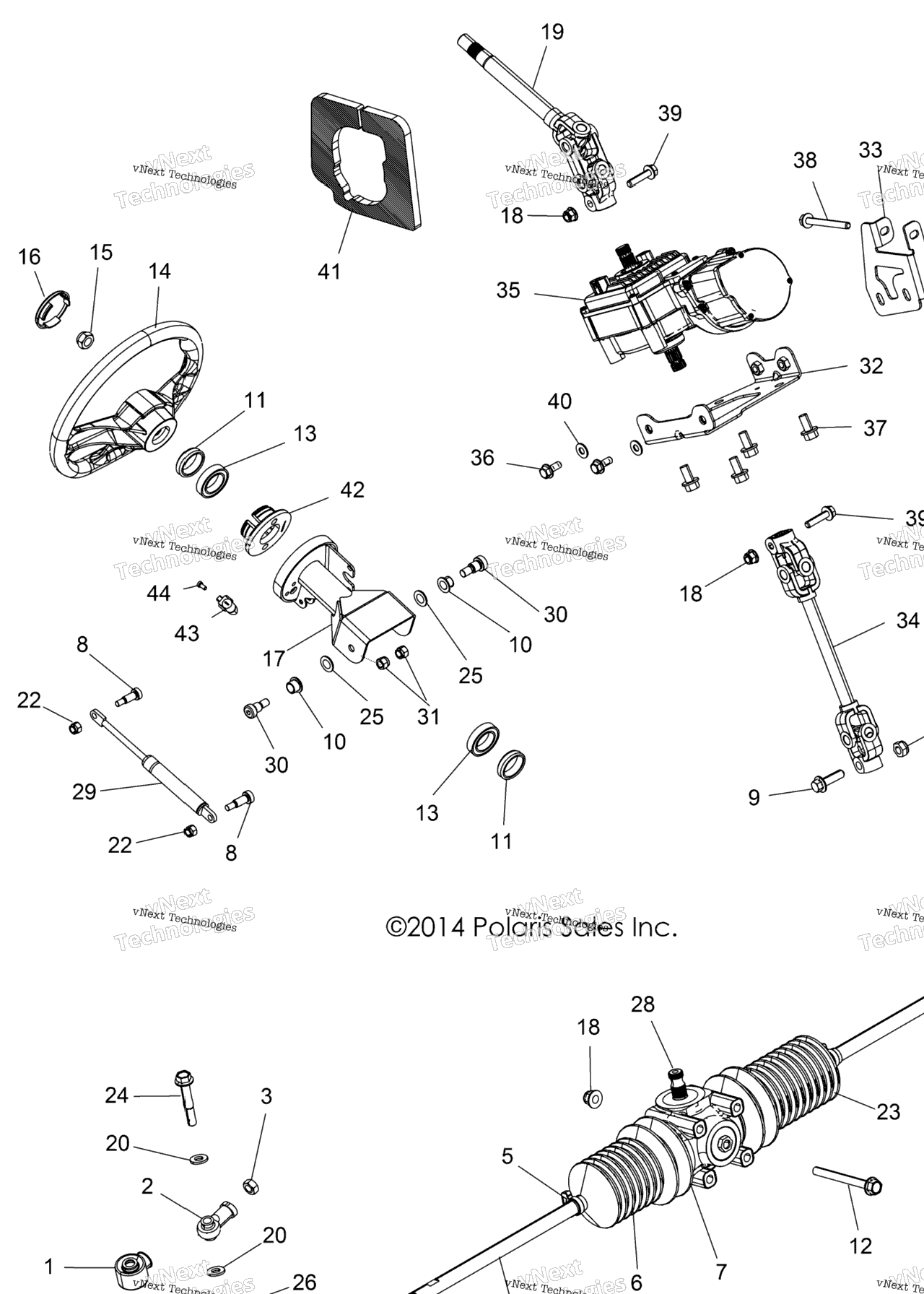 Схема узла Steering, Steering Asm. A15Dae57Ek