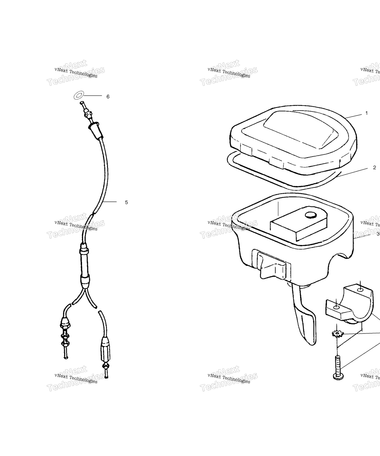 Схема узла Controls Throttle Asm./Cable
