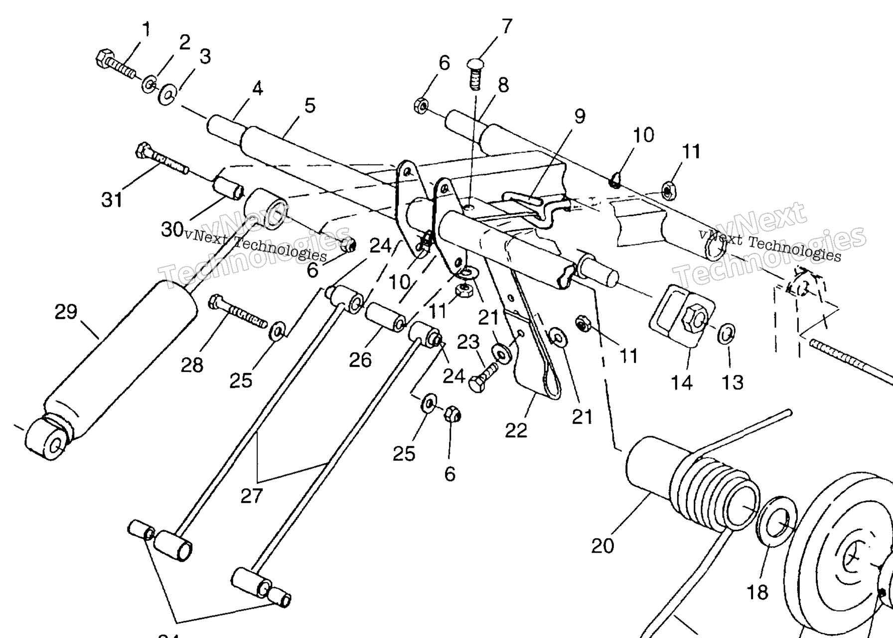 Схема узла Задний Торсионный Рычаг