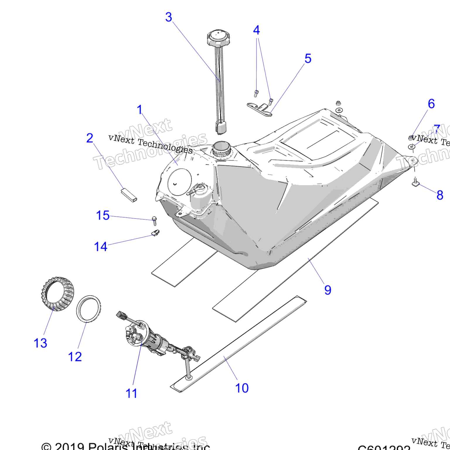 Схема узла Fuel System, Fuel Tank Asm. All Options