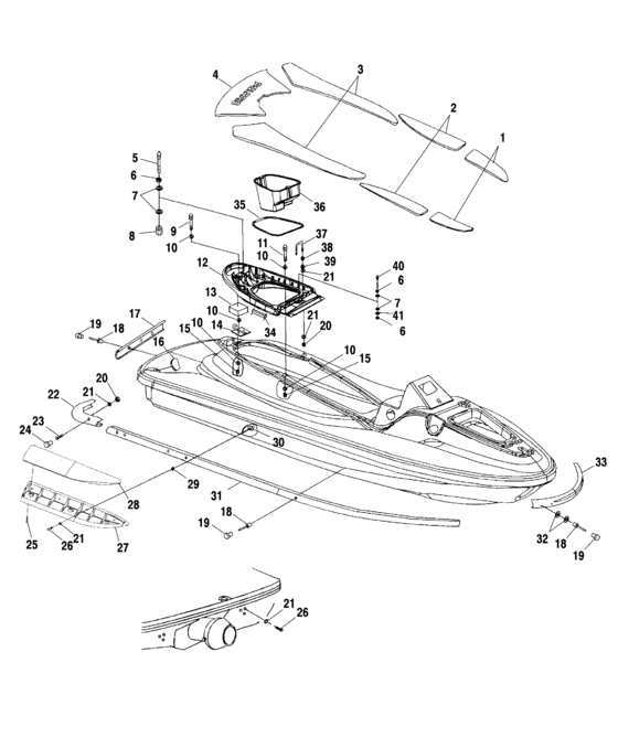 Схема узла Hull And Body (W025099D/W025099I) Для Polaris Genesis