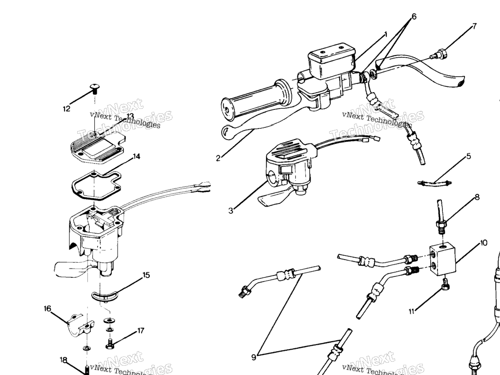 Схема узла Control Assembly, R.h