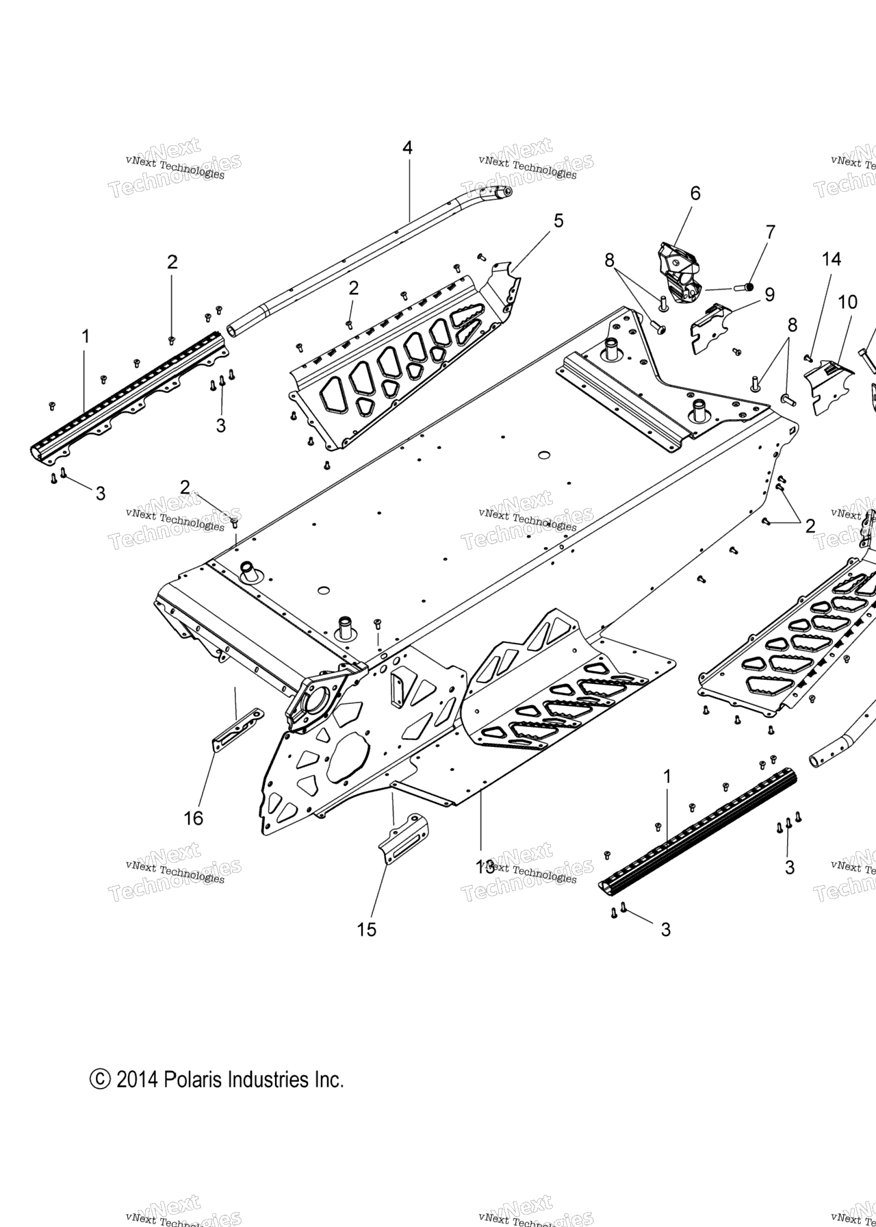 Схема узла Chassis, Tunnel & Rear Asm. S15Da6 All Options
