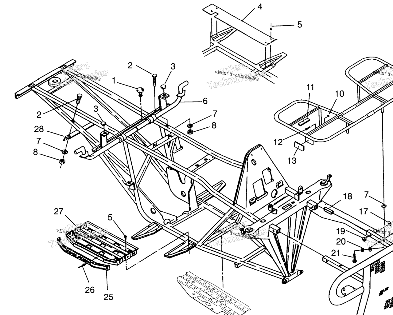 Схема узла Bumper/Rack Mounting 6X6 400L U.s. , Swedish S958740 & Norwegia
