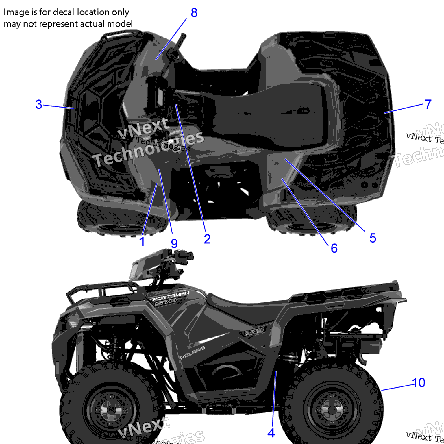 Схема узла Корпуса, Наклейки, Стандартные A24See57A1/A3/A6/A9/B1/B3/B6/B9