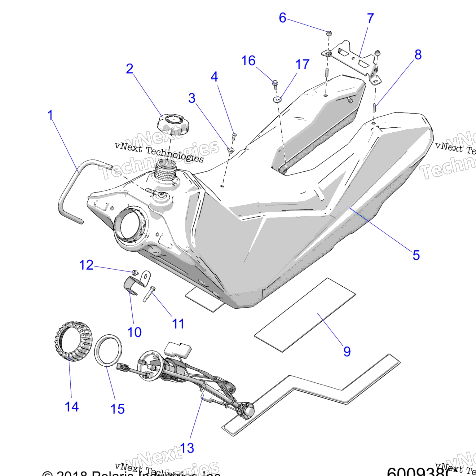 Схема узла Fuel System, Fuel Tank Asm. All Options