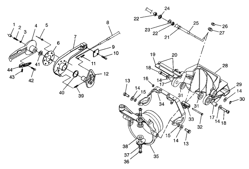 Схема узла Clutch Cable (B984573) Для Polaris Slth