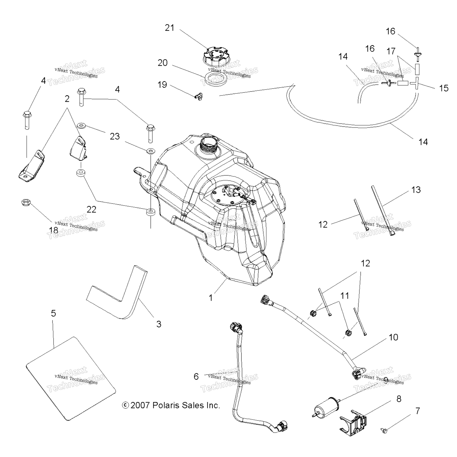 Схема узла Body, Fuel Tank Asm. A08Dn76Af/Al/As