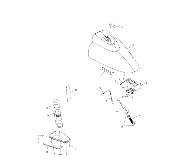 Схема узла Front Storage Compartment (W025199D/W025199I) Для Polaris Int\'l Virage Tx