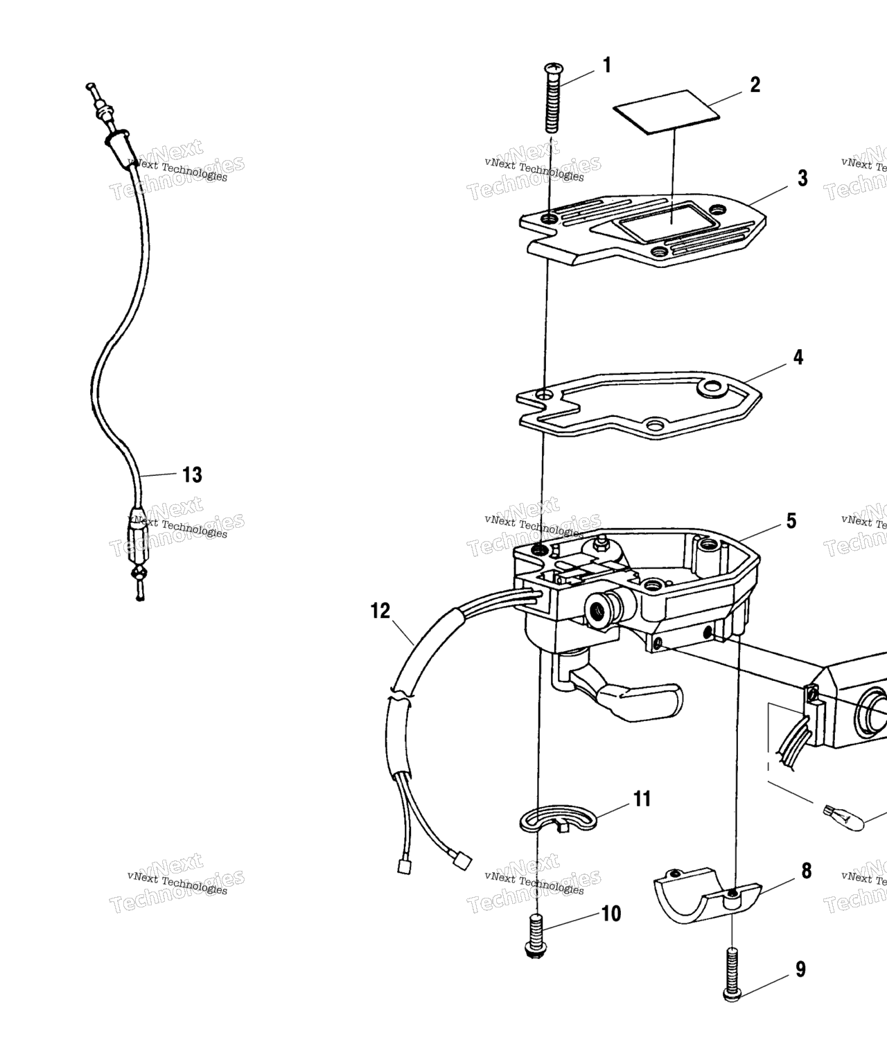 Схема узла Controls Throttle Asm./Cable