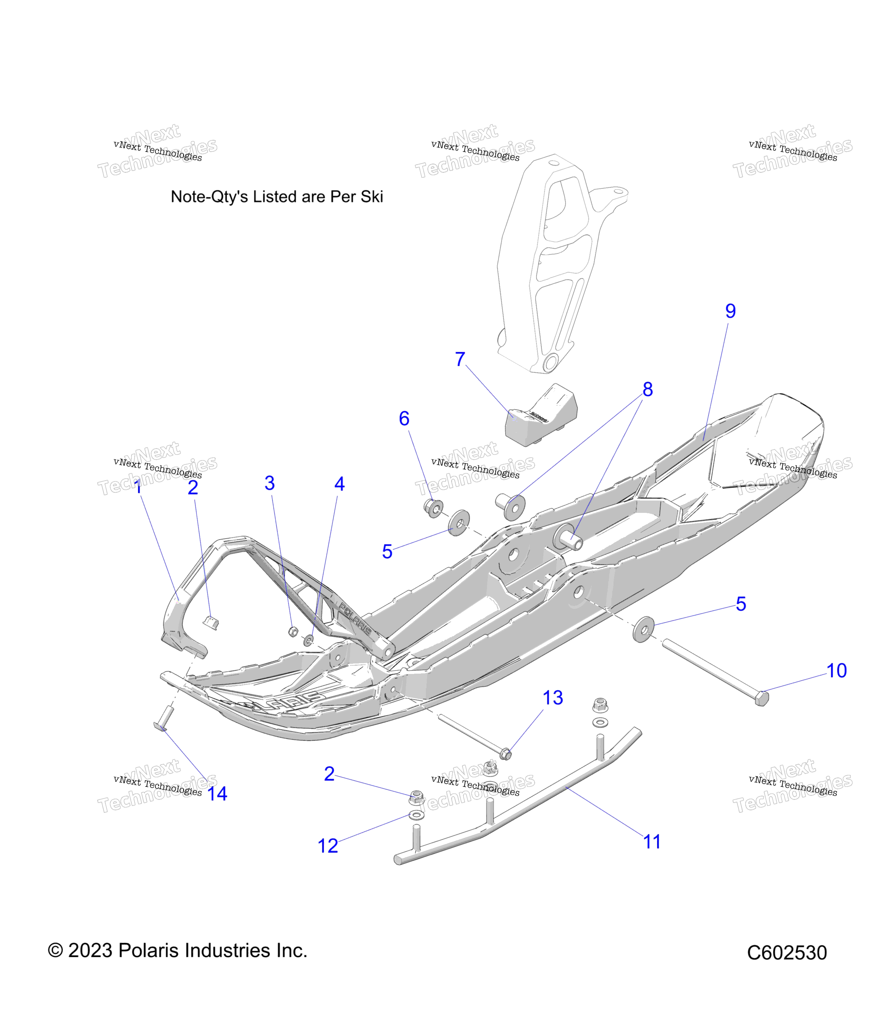 Схема узла Steering, Ski Asm. S24Tlb6Rsl/6Rel