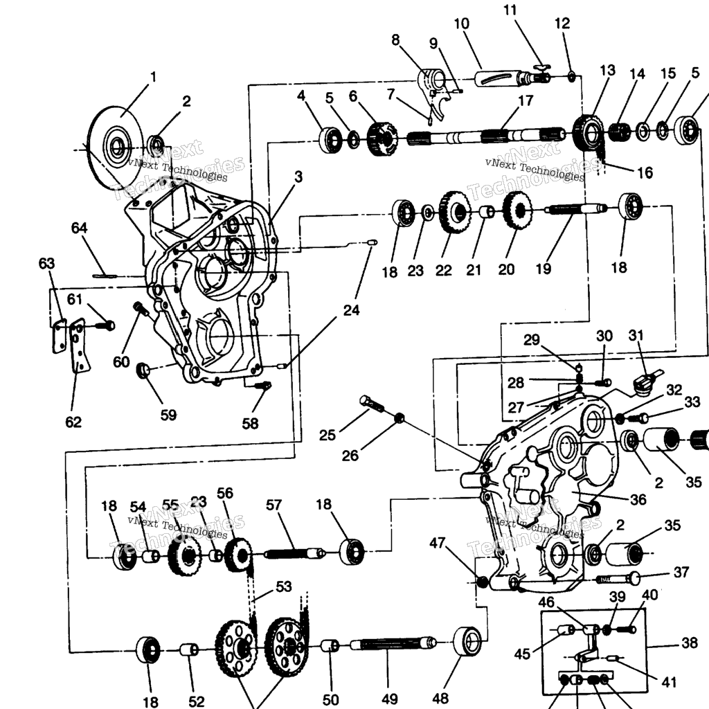 Схема узла Корпус Редуктора Widetrak Gt