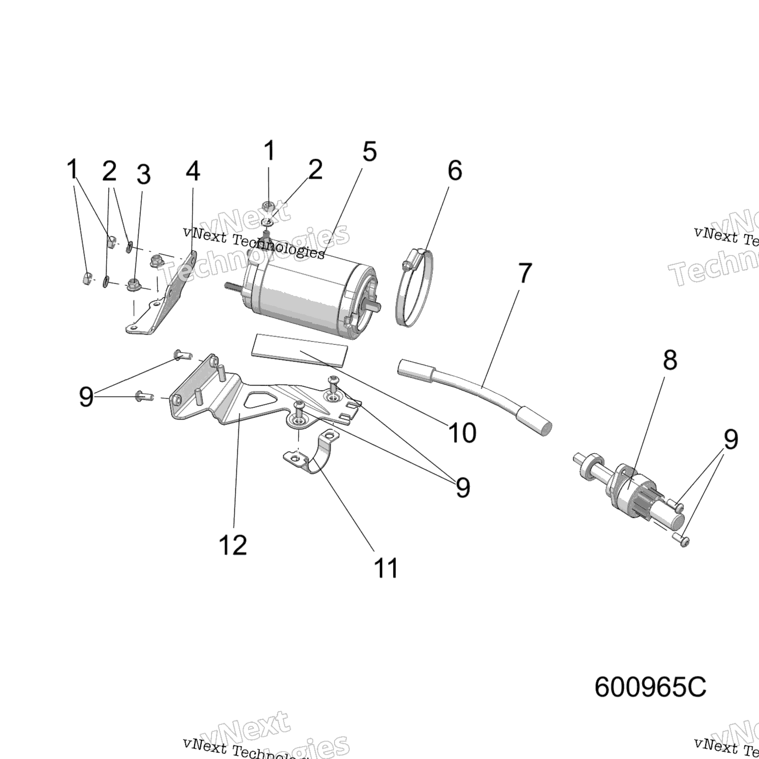 Схема узла Engine, Starter Motor Elect. Start Opton
