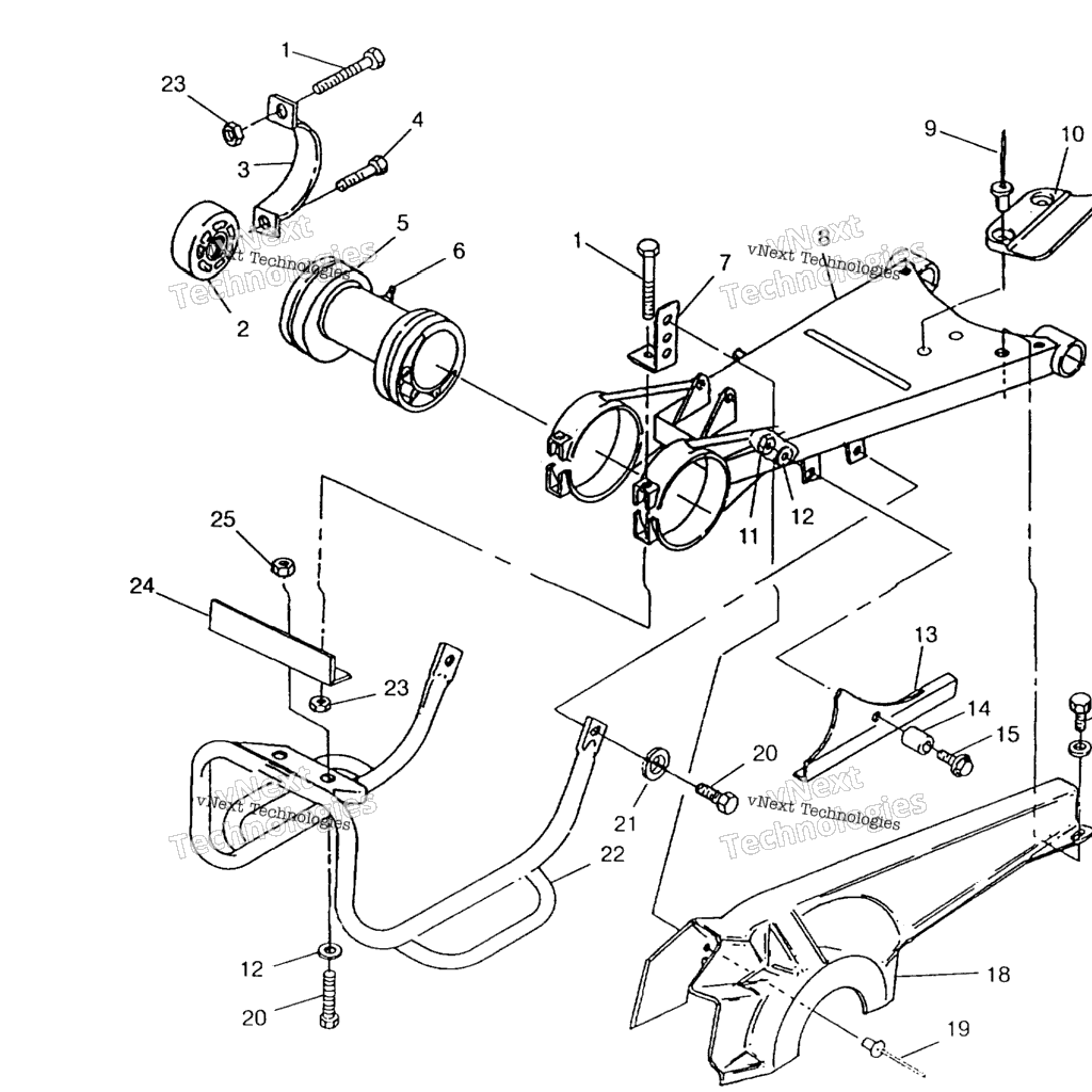 Схема узла Креплениеswing Arm/Guard 6X6 400L, Swedish & Norwegian N948740