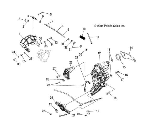 Схема узла Clutch Cable (W045304Ca/Ia/Cb/Ib/Cc/Ic) Для Polaris Msx 110