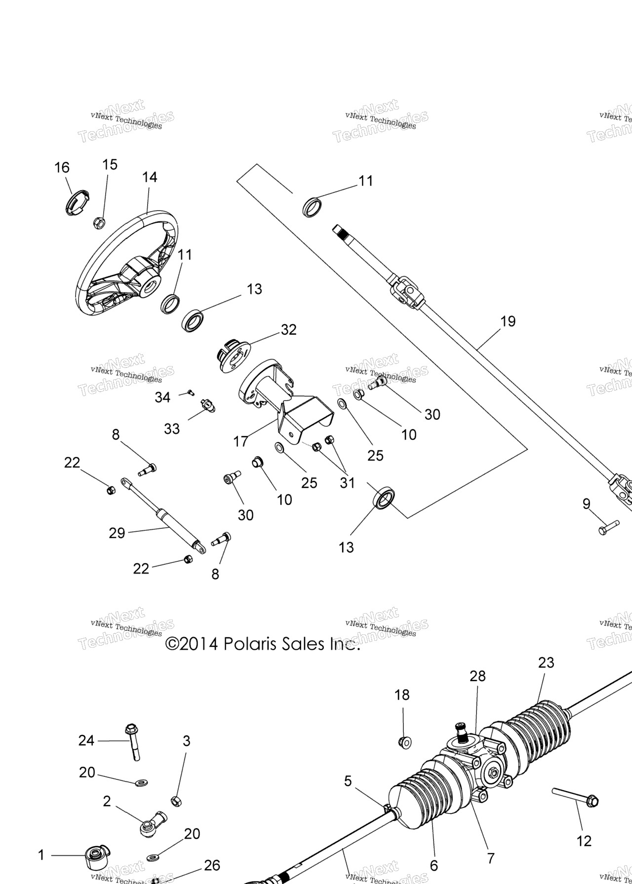 Схема узла Steering, Steering Asm. A15Daa57Ej/Eh