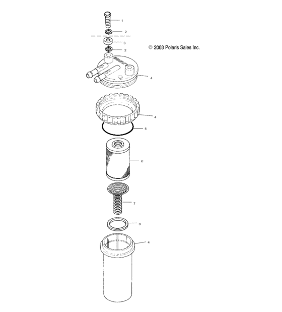 Схема узла Fuel/Water Separator (W045197Da/Ia) Для Polaris Virage