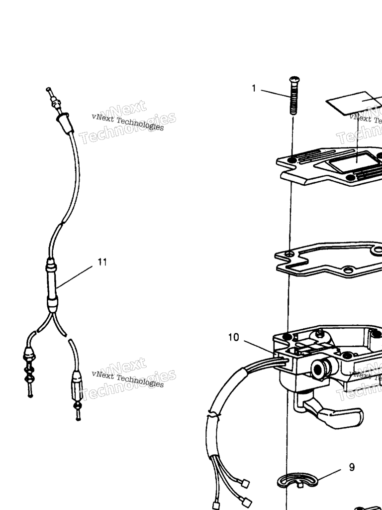 Схема узла Controls Throttle Asm./Cable 2X4 300