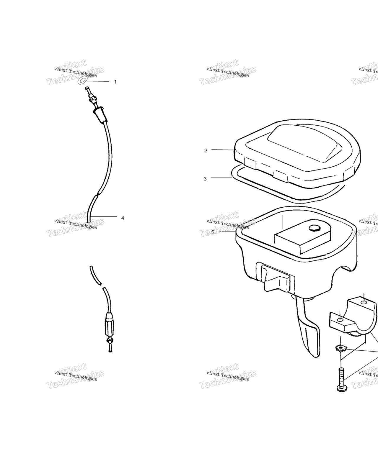 Схема узла Controls Throttle Asm./Cable