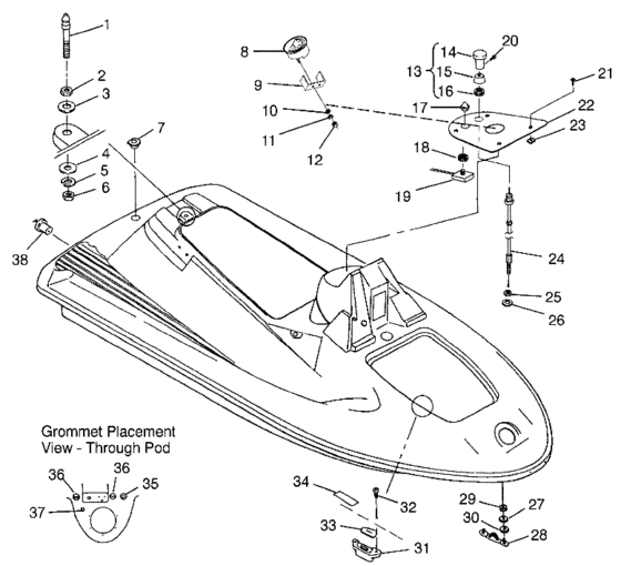Схема узла Hull And Body (Sl 700 B964066 And Intl. Sl 700 I964066) Для Polaris Sl 700