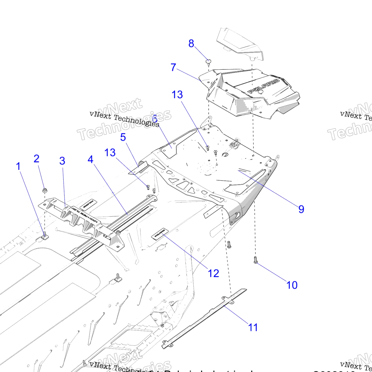 Схема узла Chassis, Rear, Misc. Covers And Snowflap