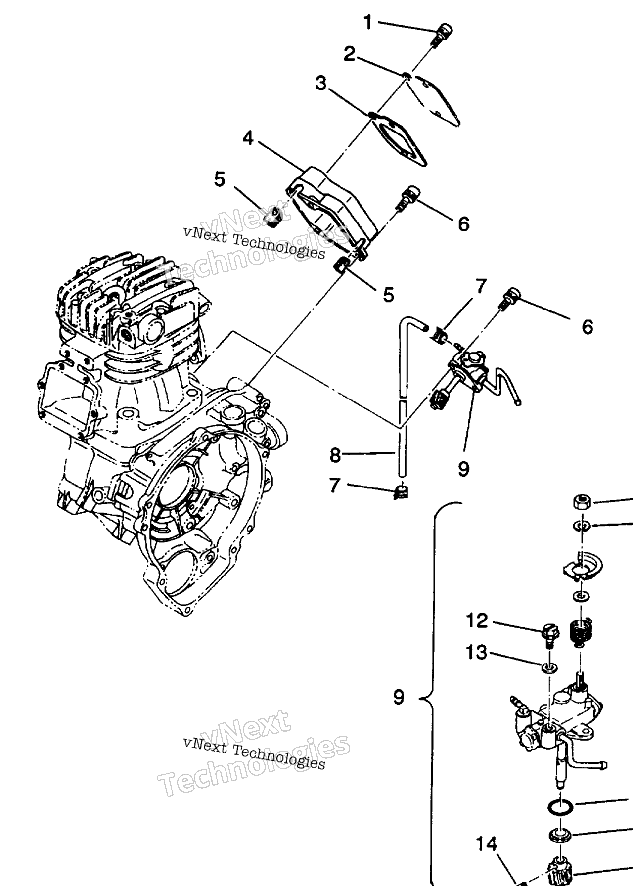 Схема узла Масляный Насос 6X6 350L
