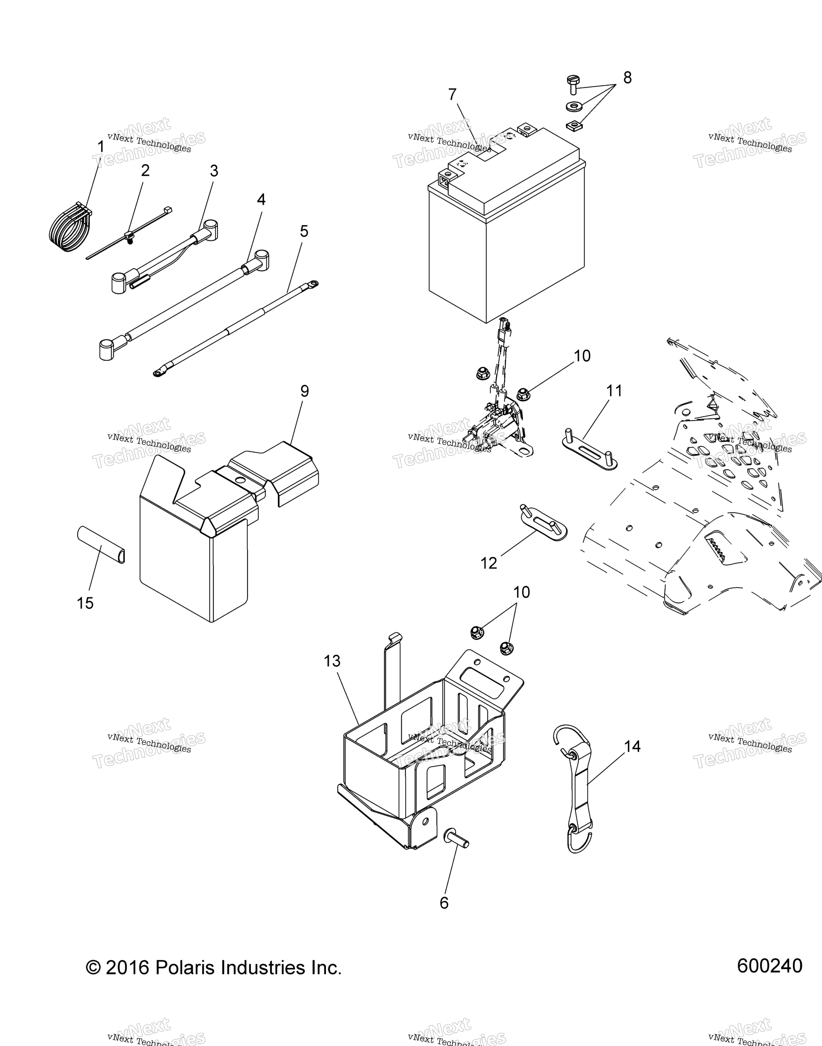 Схема узла Electrical, Battery & Cables E.s