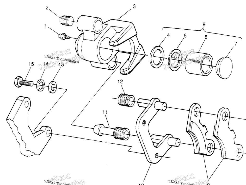 Схема узла Middle Axle Brake Assembly 6X6 400L U.s. , Swedish S958740 & N