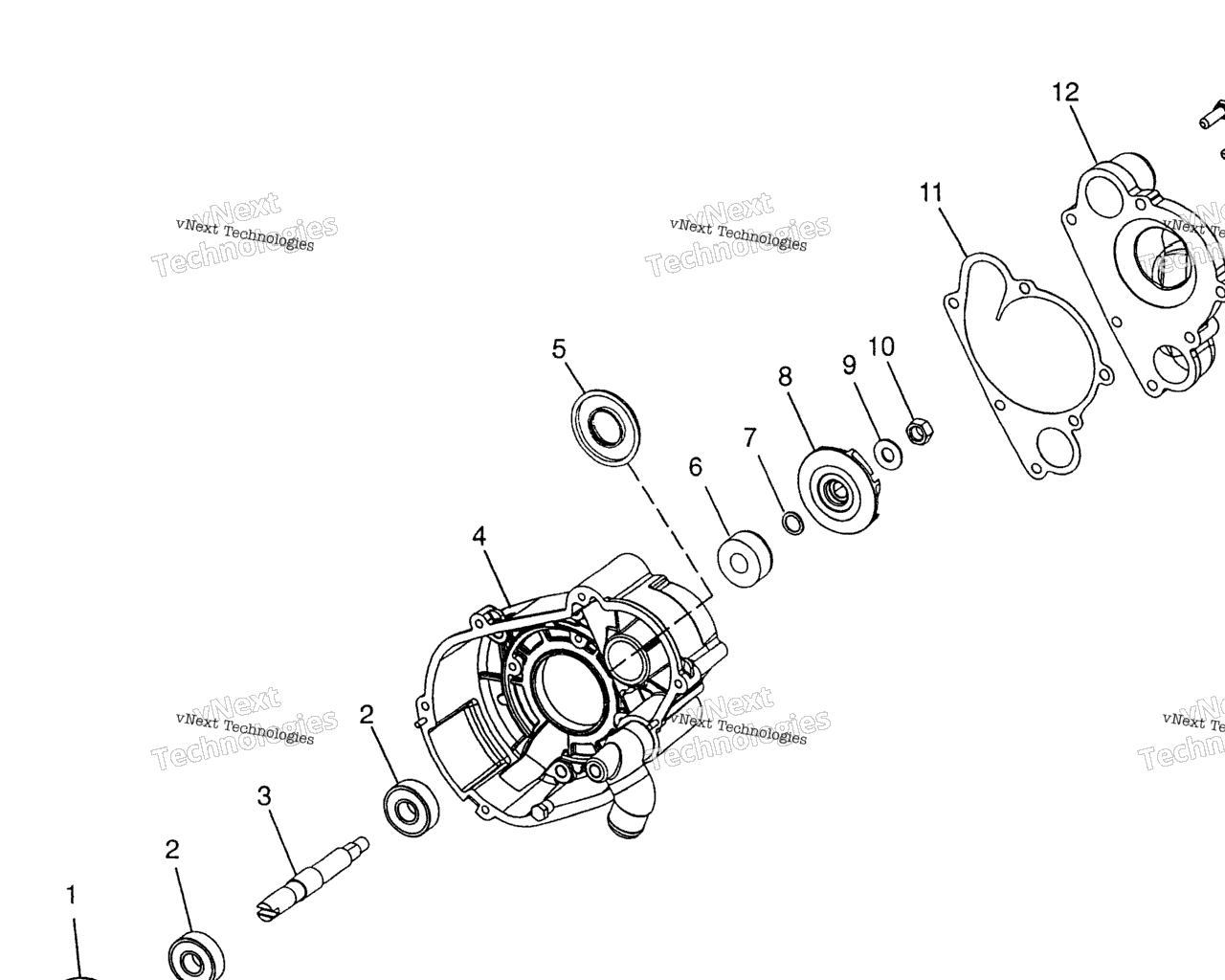 Схема узла Насос Охлаждающей Жидкости 700 Rmk 0970966 700 Sks & European 700 Sks E970566
