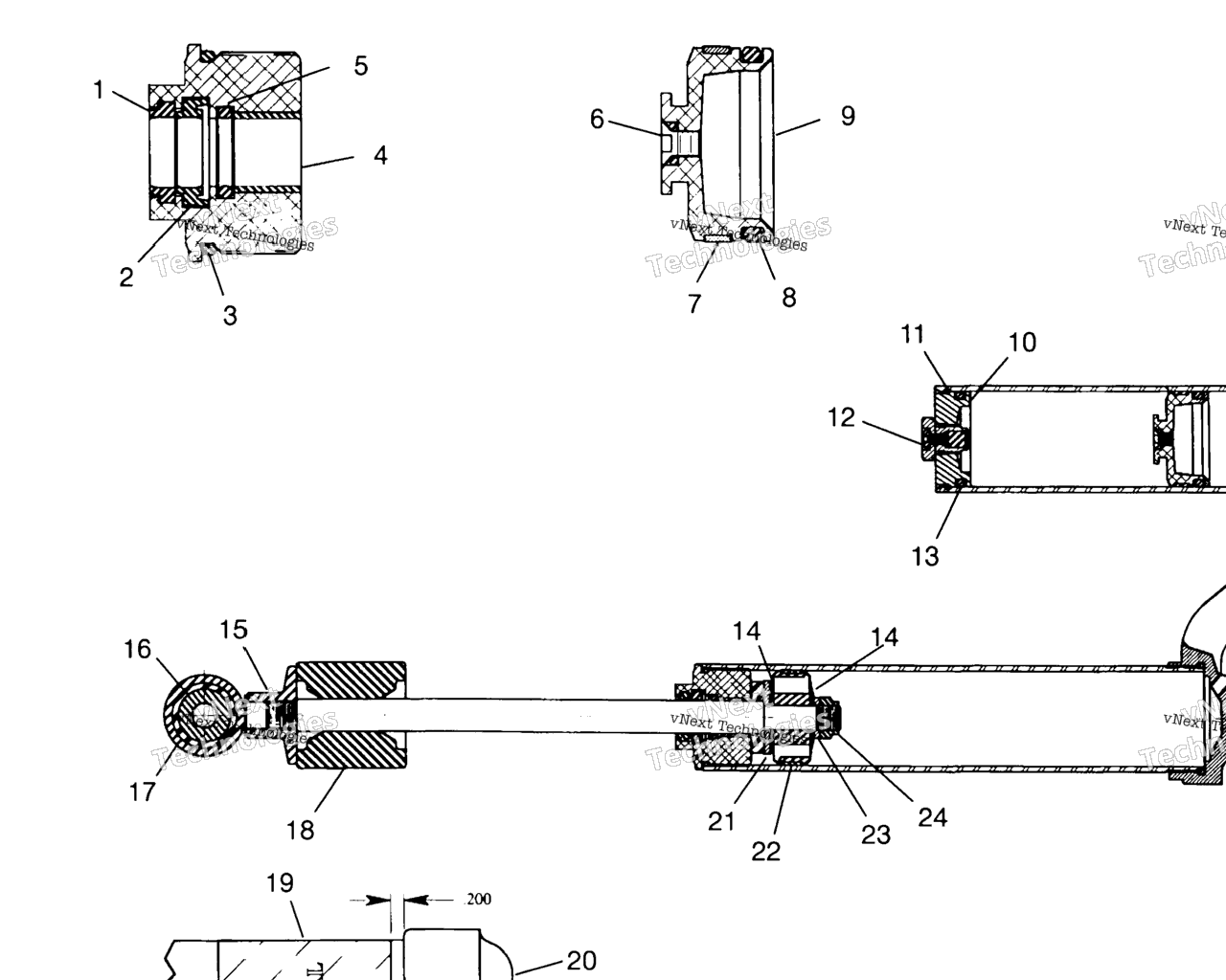 Схема узла Фокс Шок, Газ, Резервуар Скраблера