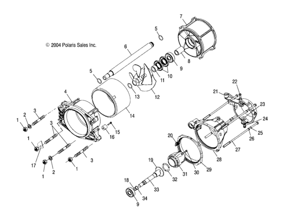 Схема узла Propulsion (W045304Ca/Ia/Cb/Ib/Cc/Ic) Для Polaris Msx 110