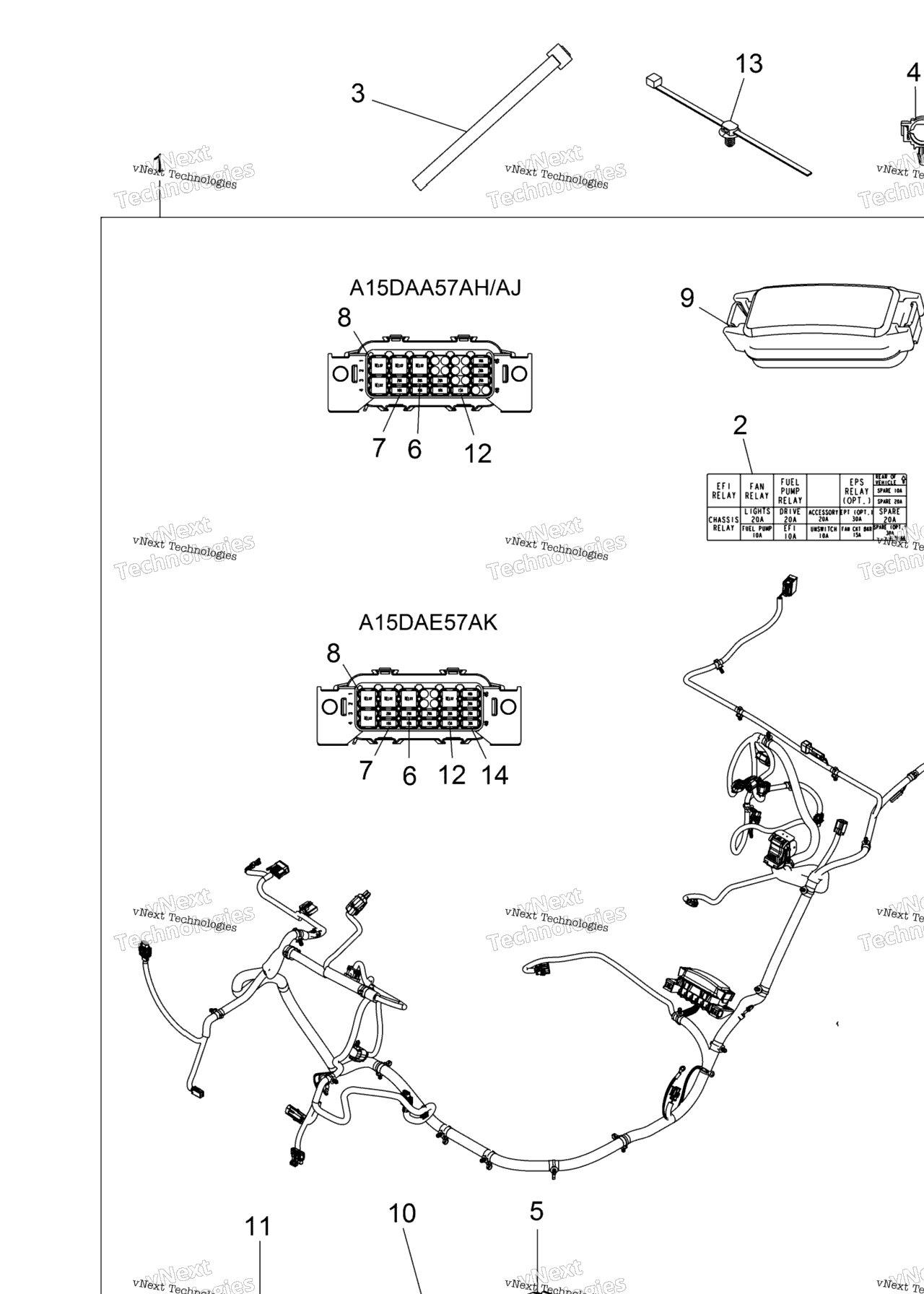 Схема узла Электрика, Жгут Проводов