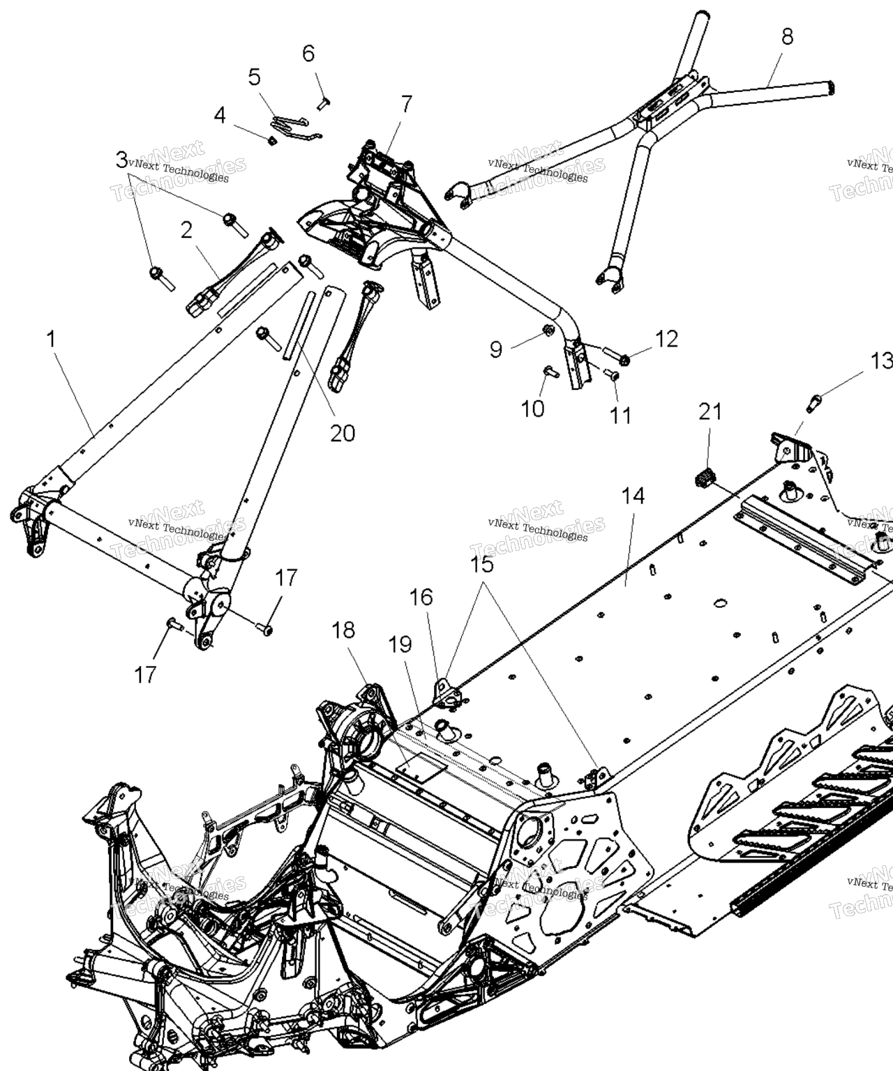 Схема узла Chassis, Chassis Asm. & Over Structure