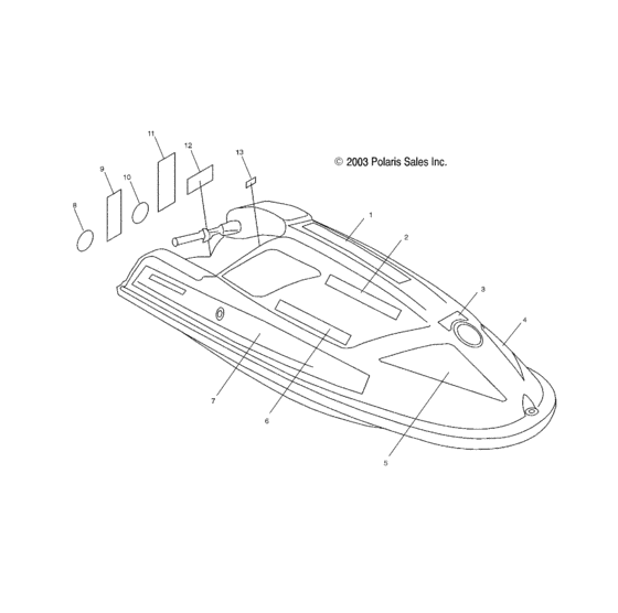 Схема узла Наклейки (W045402Da) Для Polaris Octane