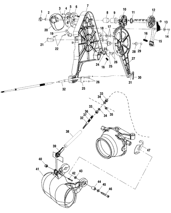 Схема узла Clutch Cable (W005199D) Для Polaris Virage Tx