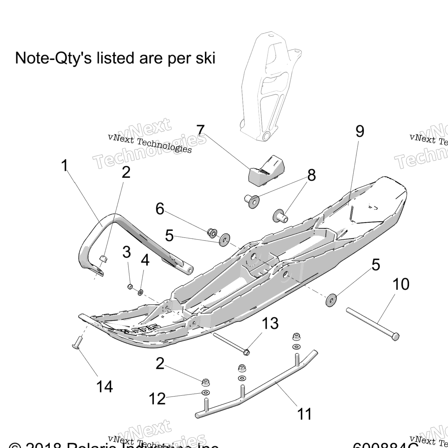 Схема узла Steering, Ski Asm. S19Dcl6Ps/Pem