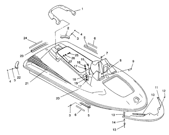 Схема узла Hull And Body Assembly (Sl 750 / B934070) Для Polaris Sl 750