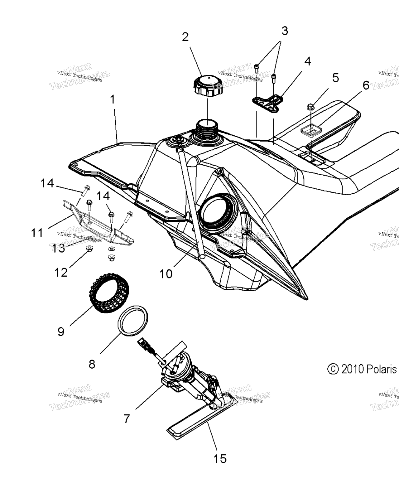 Схема узла Fuel System, Fuel Tank Asm. All Options