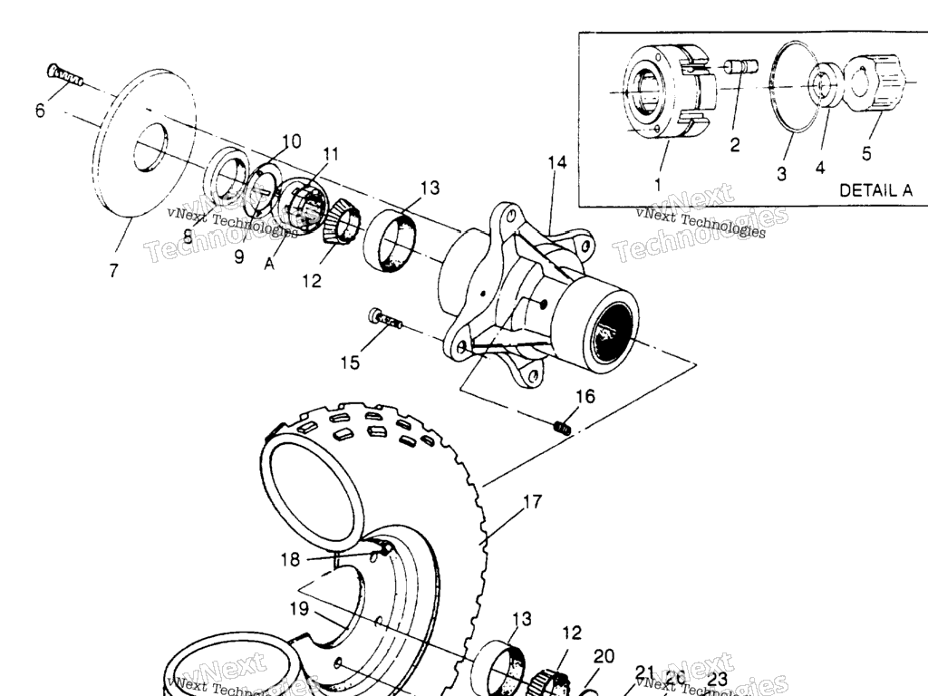 Схема узла Front Wheel Assembly 6X6 400L U.s. , Swedish S958740 & Norwegi