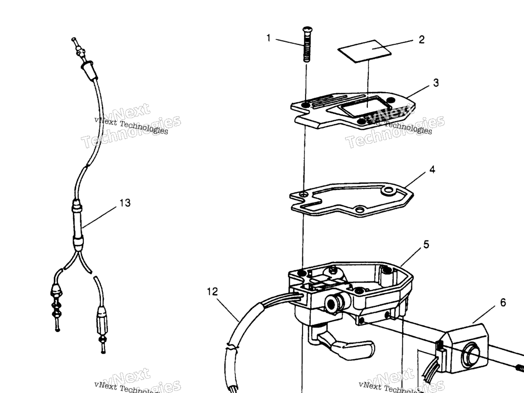 Схема узла Controls Throttle Asm./Cable Sportsman 4X4