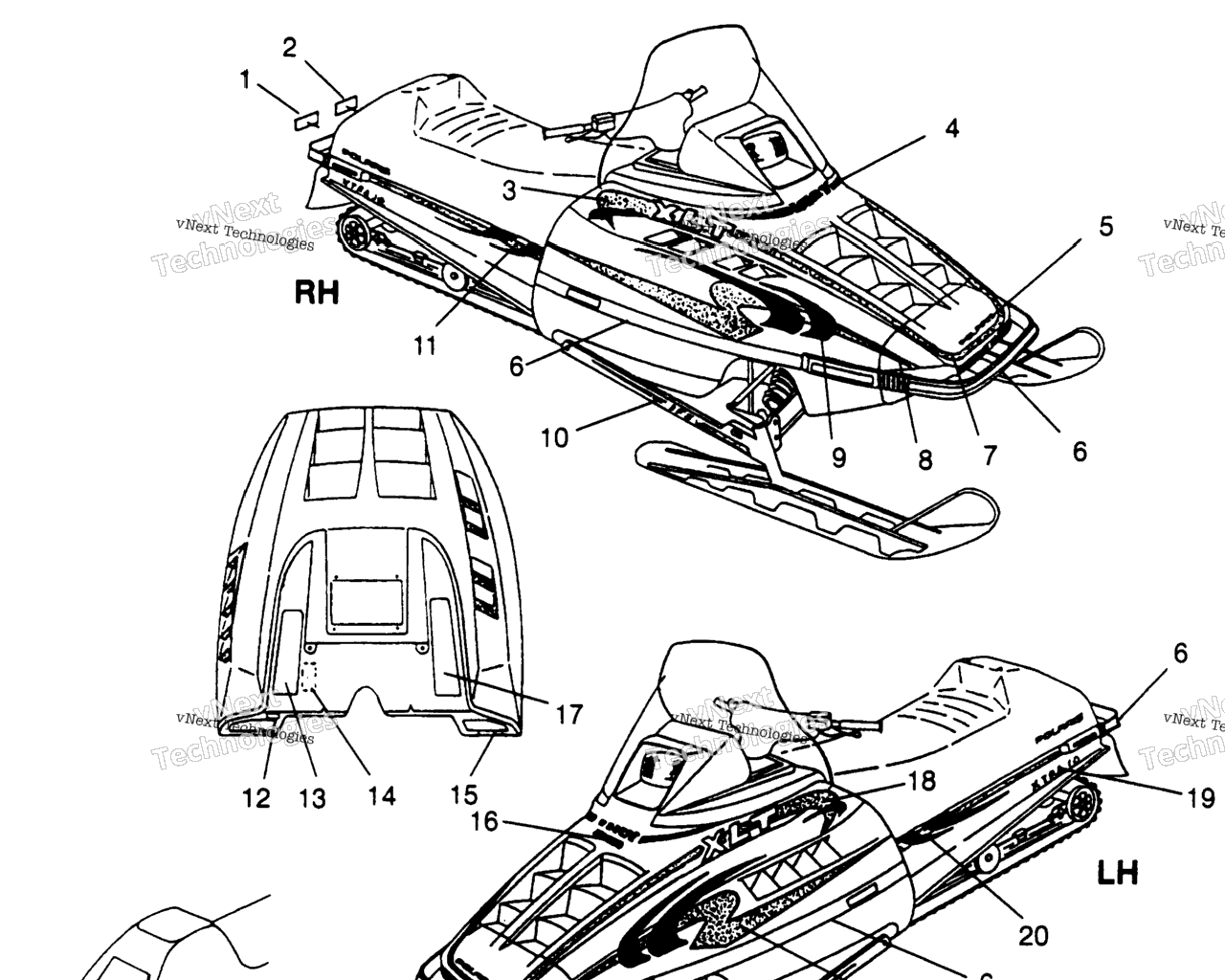 Схема узла Декали Xlt 0970756, Xlt Sks 0970556, & Xlt Rmk