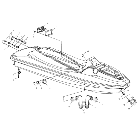 Схема узла Hull And Body (W025099D/W025099I) Для Polaris Genesis