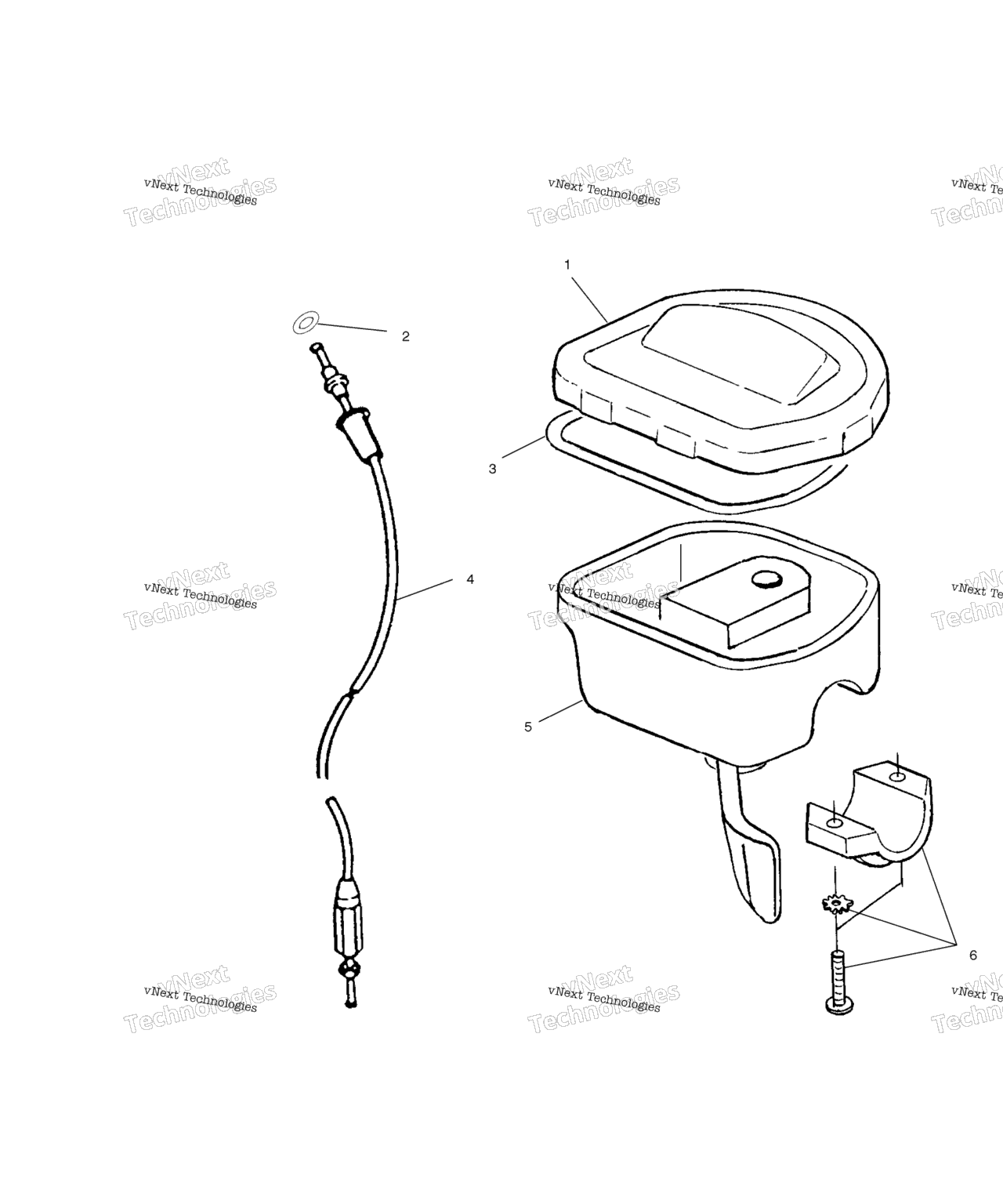 Схема узла Controls Throttle Asm./Cable