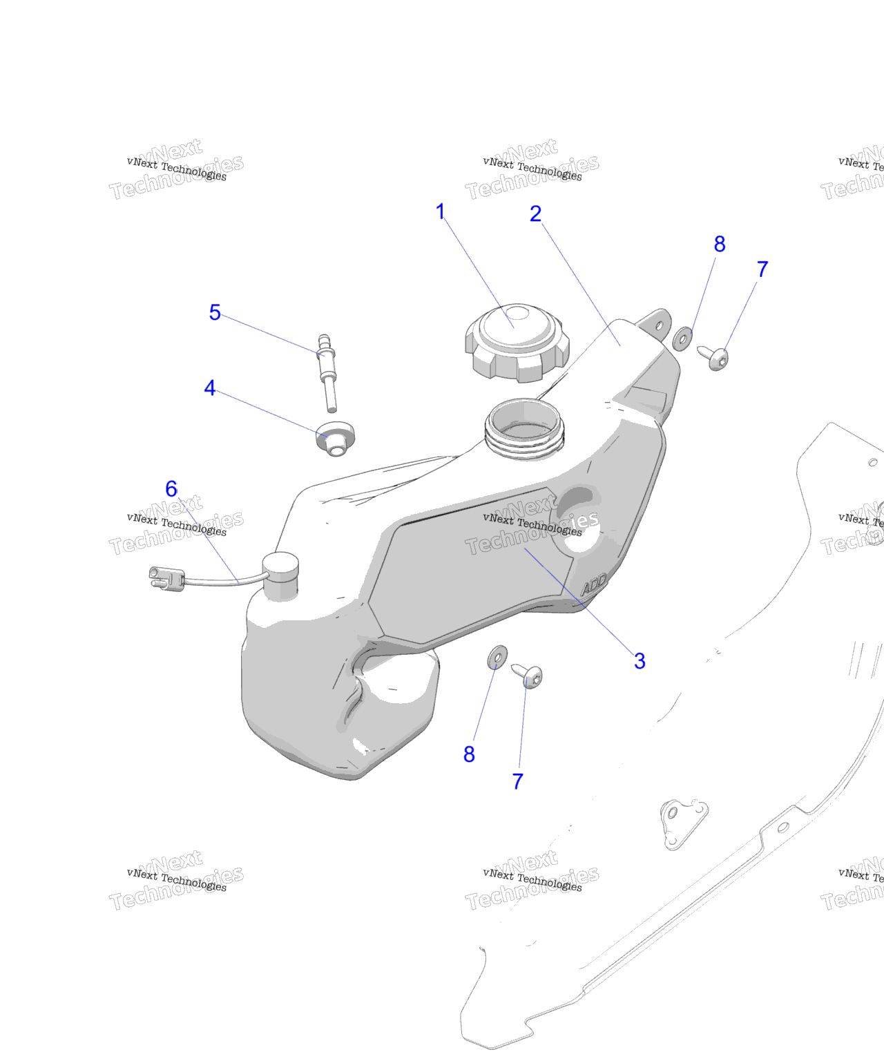 Схема узла Engine, Oil Bottle Asm. S25Tdz6Rs/Rel